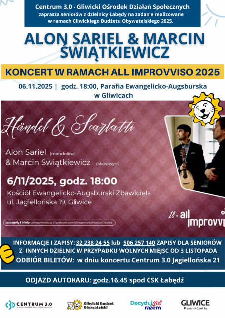 Koncert w ramach XVIII edycji Festiwalu All Improvviso - Alon Sariel i Marcin Świątkiewicz