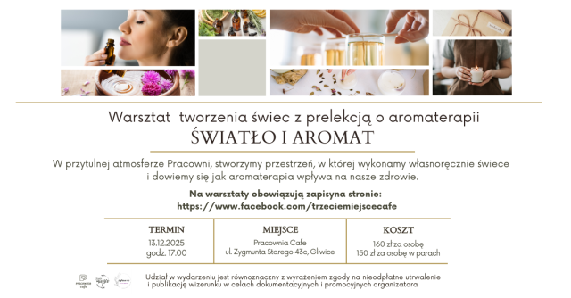 ŚWIATŁO I AROMAT Warsztat tworzenia świec z prelekcją o aromaterapii