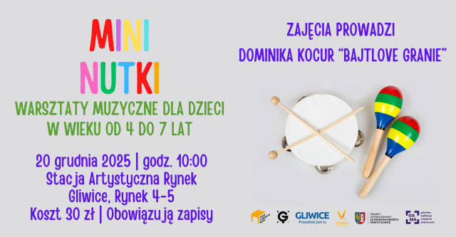 MINI NUTKI - warsztaty muzyczne dla dzieci w wieku od 4 do 7 lat