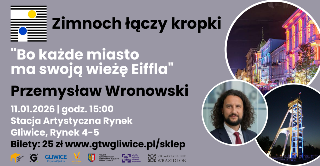 Zimnoch łączy kropki | Spotkanie „Bo każde miasto ma swoją wieżę Eiffla” z Przemysławem Wronowskim