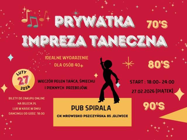 PRYWATKA - IMPREZA TANECZNA DLA OSÓB 40+
