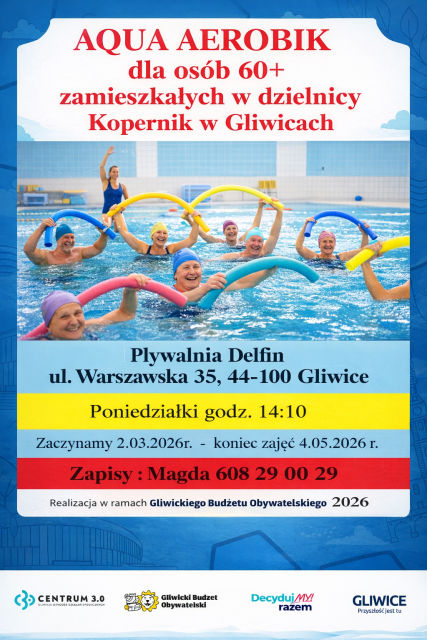 Aqua aerobik dla seniorów 60+ I KOPERNIK I GBO 2026