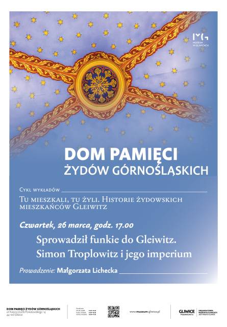 Nowy cykl wykładów "Tu mieszkali, tu żyli. Historie żydowskich mieszkańców Gleiwitz": Wykład: "Kwiat pomarańczy i śląska koronka"