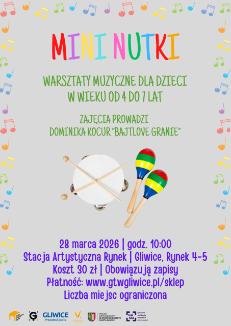 MINI NUTKI - warsztaty muzyczne dla dzieci w wieku od 4 do 7 lat