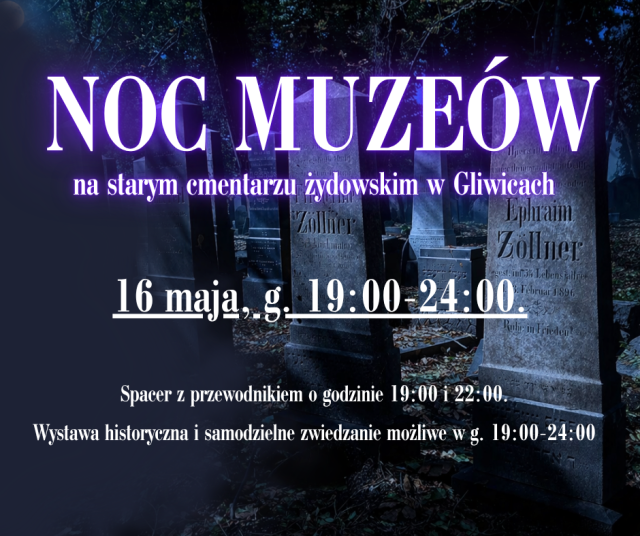 Noc Muzeów 2026 na Starym Cmentarzu Żydowskim w Gliwicach