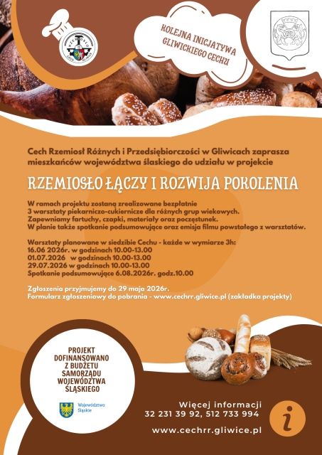 Warsztaty piekarniczo-cukiernicze w ramach zadania publicznego Rzemiosło Łączy i Rozwija Pokolenia