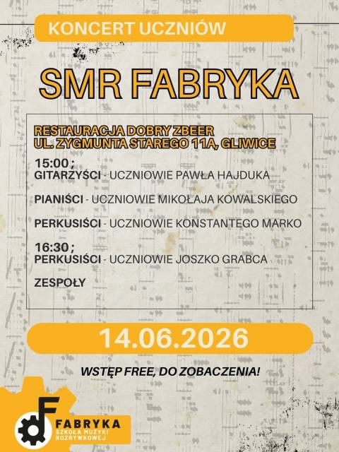 Koncert uczniów Szkoły Muzyki Rozrywkowej Fabryka w Dobrym Zbeerze