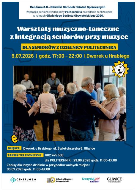 Warsztaty muzyczno-taneczne z integracją seniorów przy muzyce I Politechnika I GBO 2026