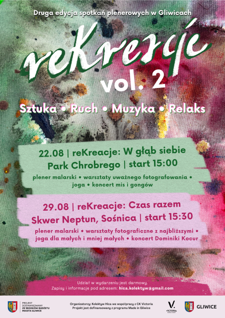plener malarski • warsztaty uważnego patrzenia • joga • koncert mis i gongów
