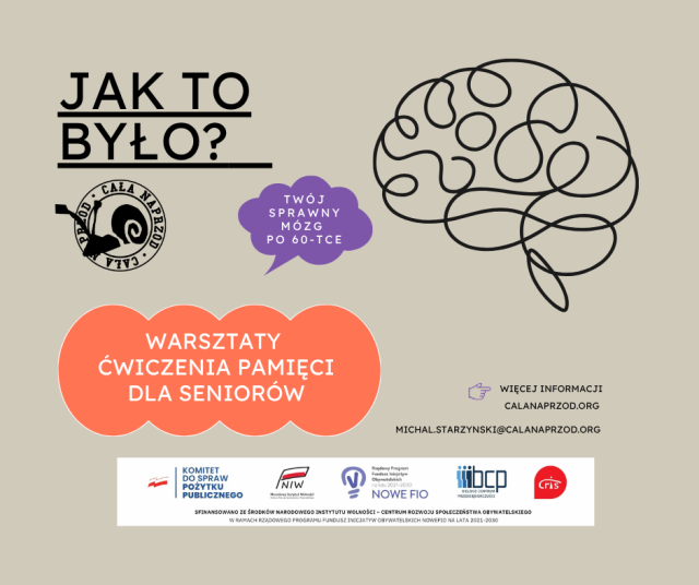„Jak to było?” – warsztaty ćwiczenia pamięci dla seniorów 