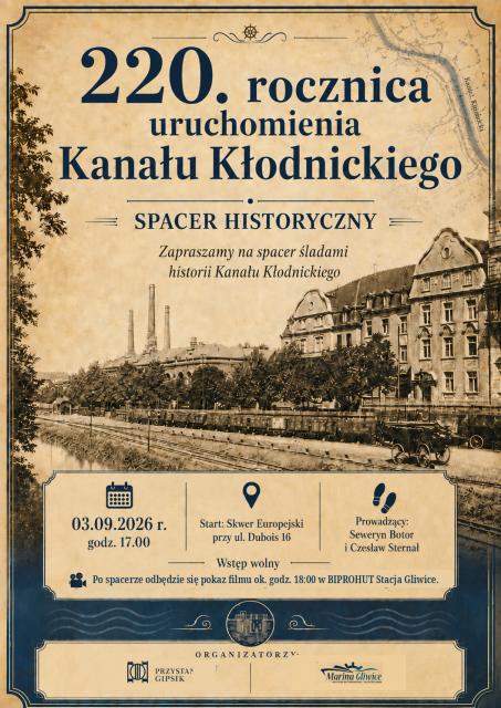 Spacer historyczny - 220. rocznica uruchomienia Kanału Kłodnickiego