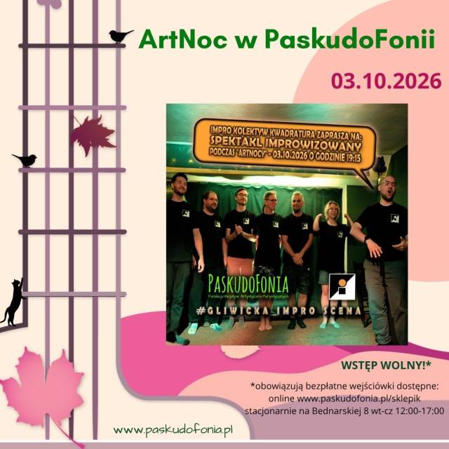 ArtNoc w PaskudoFonii – spektakl impro Impro Kolektyw Kwadratura