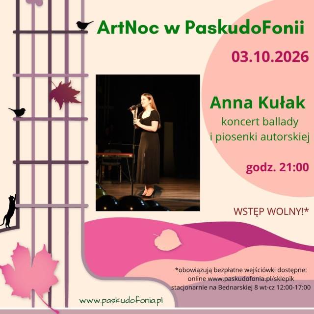 ArtNoc w PaskudoFonii – Anna Kułak koncert