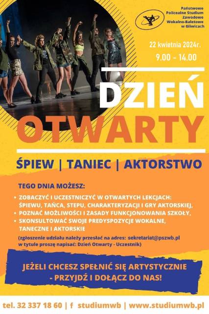 Dzień Otwarty Państwowego Policealnego Studium Zawodowego Wokalno - Baletowego w Gliwicach