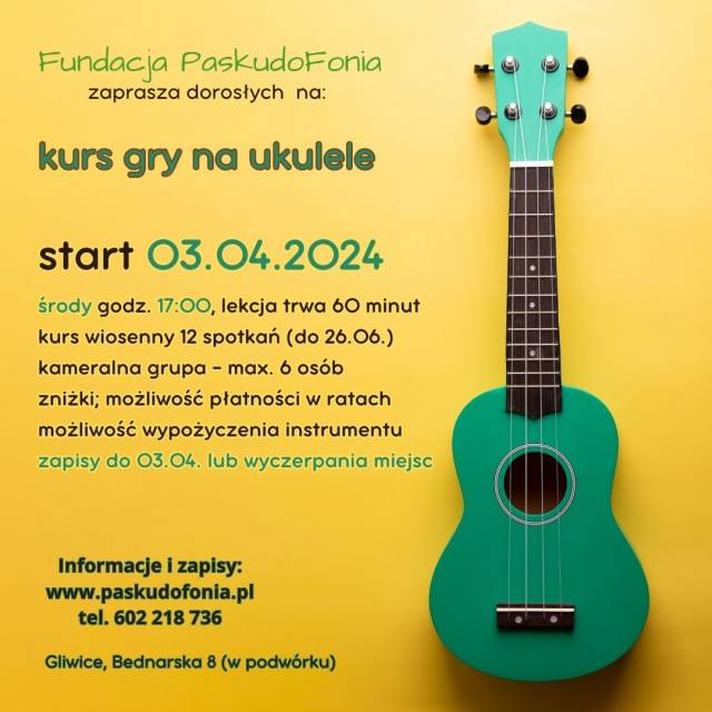 Kurs gry na ukulele dla dorosłych 03.04.-26.06.