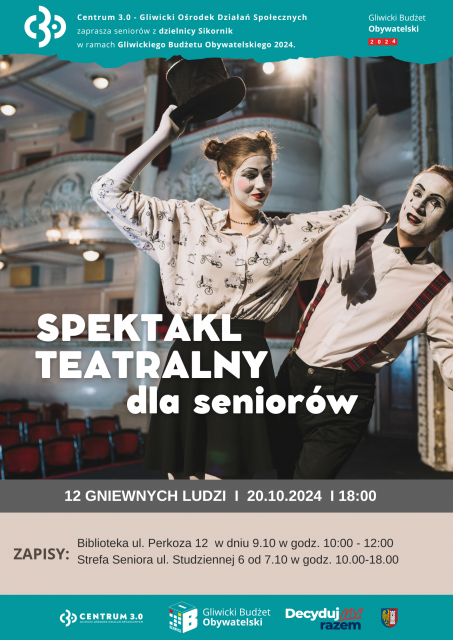 Spektakl teatralny dla seniorów z dzielnicy Sikornik I GBO 2024