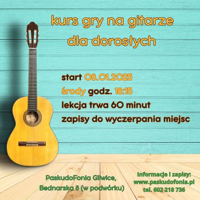 Zimowy kurs gry na gitarze dla dorosłych i młodzieży