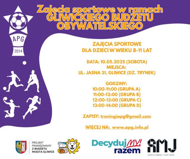Budżet Obywatelski - zajęcia sportowe trynek 2025