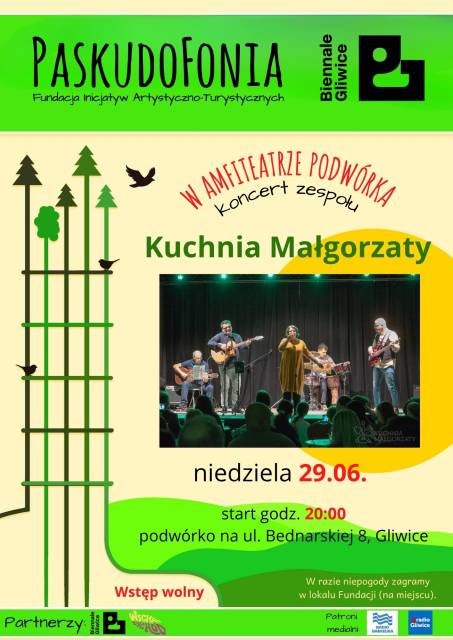 W amfiteatrze podwórka: koncert zespołu Kuchnia Małgorzaty I Biennale Gliwice
