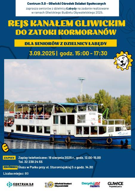 Rejs kanałem Gliwickim do zatoki Kormoranów I Seniorzy Łabędy I GBO 2025