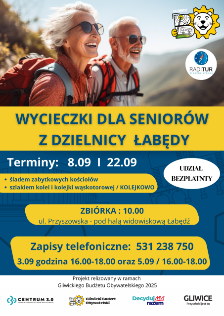 Wycieczki dla seniorów z dzielnicy Łabędy I GBO 2025